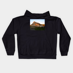 "Old Buddies". A Barn and a Ford Truck on Historic "B" Farm, Point Reyes, California Kids Hoodie